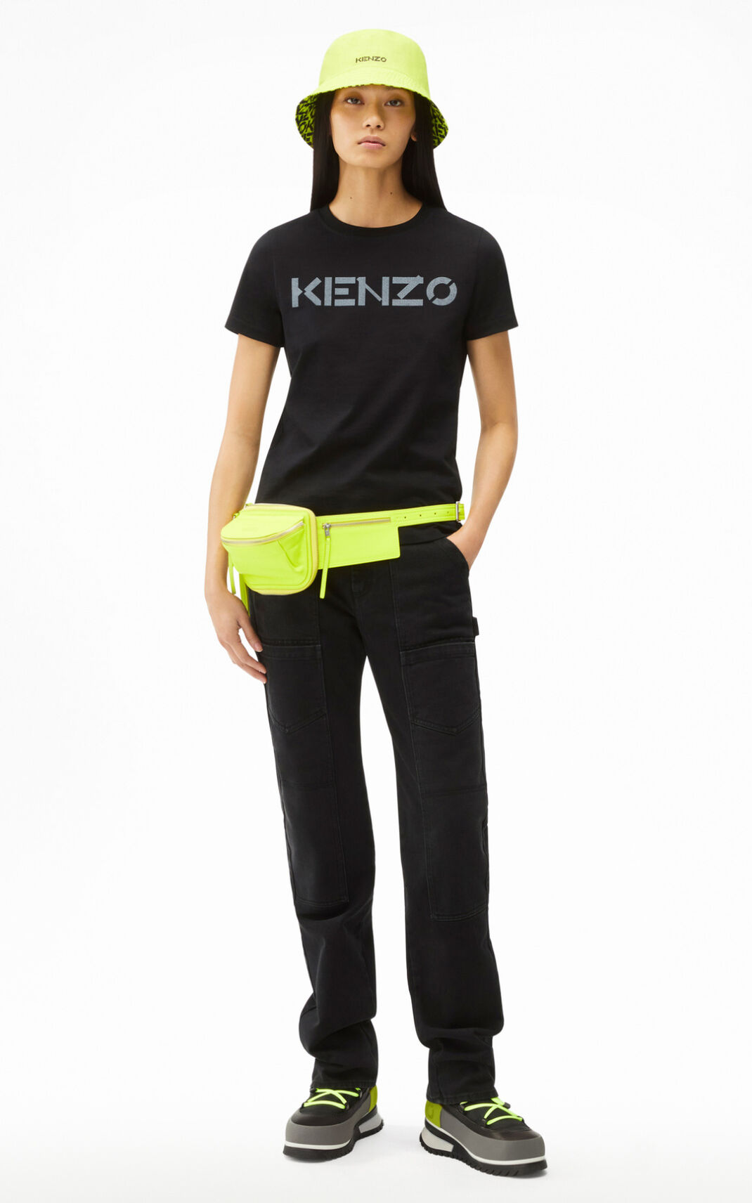 Kenzo Logo T Shirt Dam | 73609-RTGE